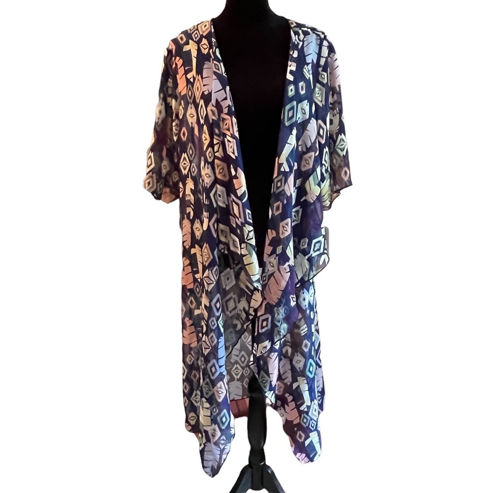 LuLaRoe Shirley Kimono, waterfall‎ front, sheer, size small​